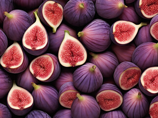 Natural purple figs with small grains, fruit fig background