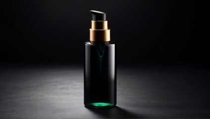 Fototapeta premium Blank cosmetic packaging mockup. isolated on black background.