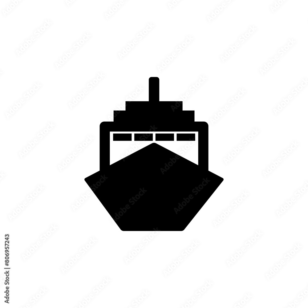 Poster ship liner flat vector icon. simple solid symbol isolated on white background. ship liner sign desig