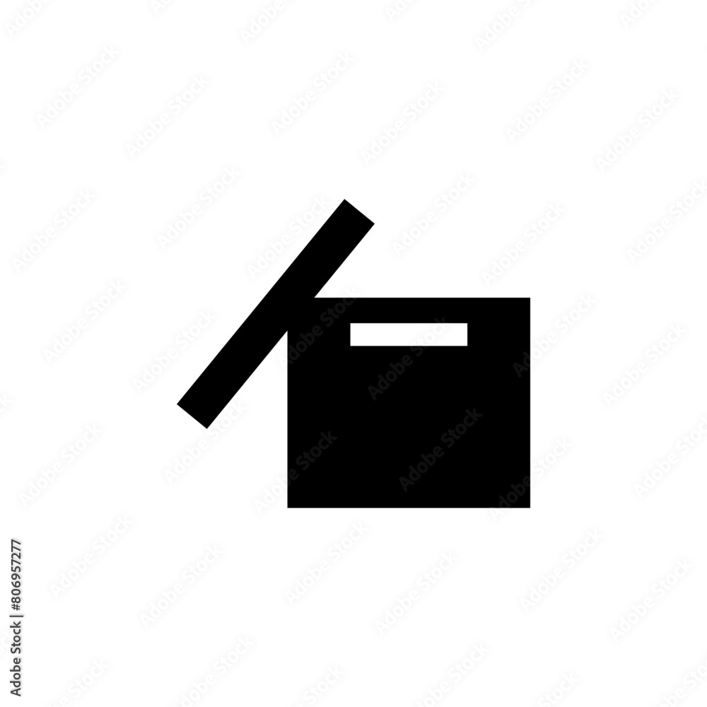 Poster cardboard box flat vector icon. simple solid symbol isolated on white background. cardboard box sign