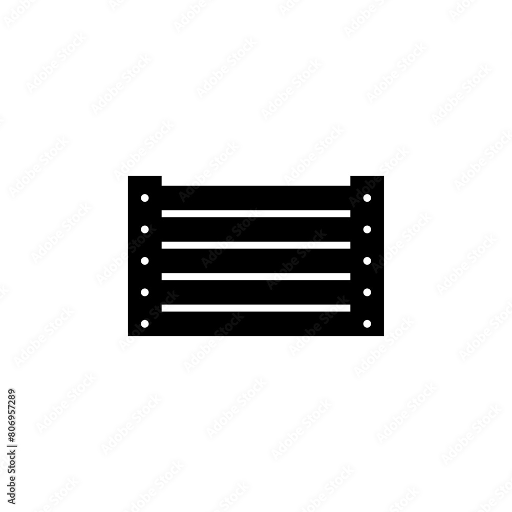 Poster cargo wood pallet box flat vector icon. simple solid symbol isolated on white background. cargo wood