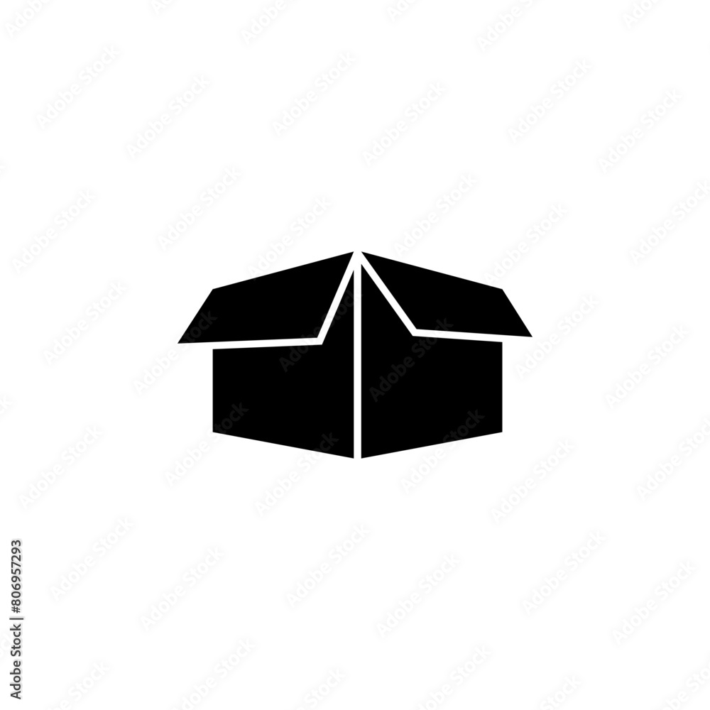 Poster carton package box flat vector icon. simple solid symbol isolated on white background. carton packag