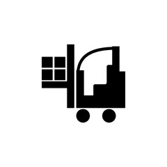 Loader icon, Forklift flat vector icon. Simple solid symbol isolated on white background. Loader icon, Forklift sign design template for web and mobile UI element