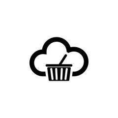 Buy Cloud Storage flat vector icon. Simple solid symbol isolated on white background. Buy Cloud Storage sign design template for web and mobile UI element