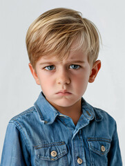 A young boy with blue hair