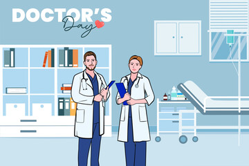 Vector world doctors day vector illustration for greeting card.