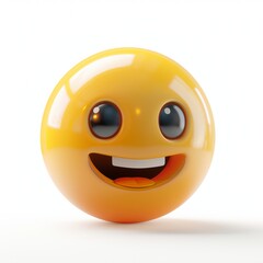 Naklejka premium Playful Winking Emoji in 3D, Cheerful and Friendly Expression on a Clean White Background