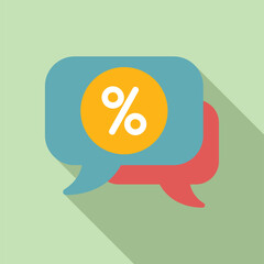 Chat customer reward icon flat vector. Review bonus. Marketing service