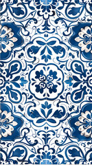 Traditional ornate portuguese tiles azulejos ,vector image