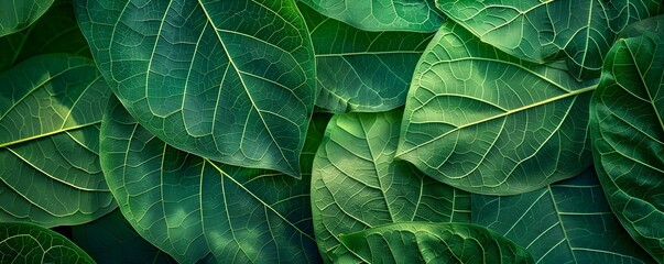 Obraz premium Intricate Patterns and Vivid Shades of Green in a Deciduous Tree s Leaves Showcasing the Beauty and Environmental Importance of These Natural Air