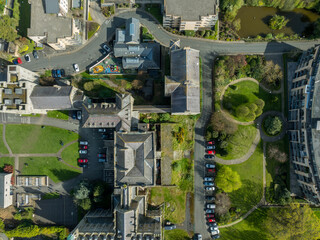 Aerial view of Loreto Abbey in Rathfarnham, Dublin, Ireland