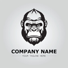 Gorilla symbol logo company vector image on the white background
