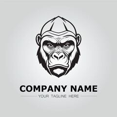 Gorilla symbol logo company vector image on the white background