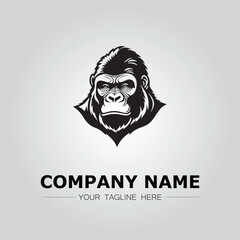 Gorilla symbol logo company vector image on the white background