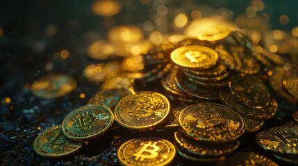 Bitcoin gold coins cryptocurrency money