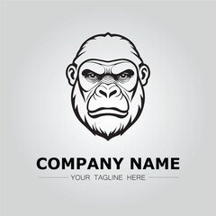Gorilla symbol logo company vector image on the white background