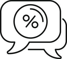 Chat customer reward icon outline vector. Review bonus. Marketing service