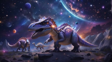 Dinosaurs in a Starlit Galaxy
