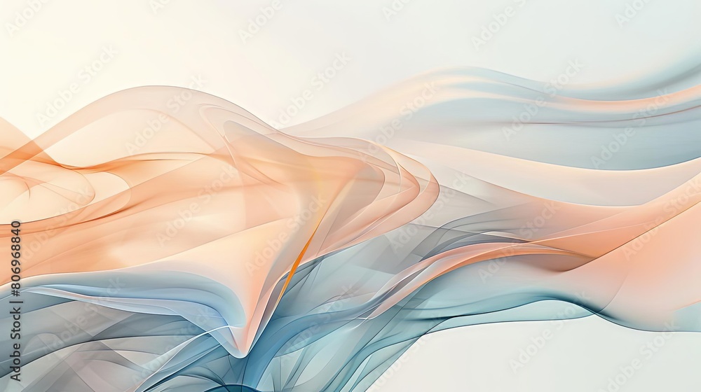 Aufkleber abstract composition with transparent layers and ethereal colors featuring a isolated background, a 
