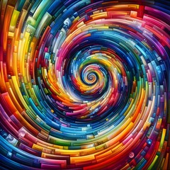 A colorful depiction of a spectrum spiral