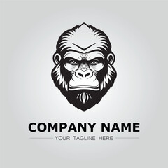 Gorilla symbol logo company vector image on the white background