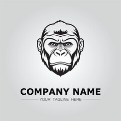 Gorilla symbol logo company vector image on the white background