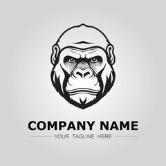 Gorilla symbol logo company vector image on the white background
