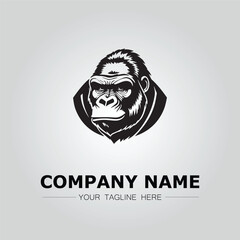 Gorilla symbol logo company vector image on the white background