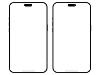 iPhone 15 pro  with transparent display mockup. Device front view. vector illustration