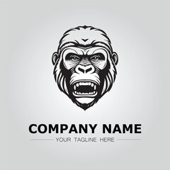 Gorilla symbol logo company vector image on the white background
