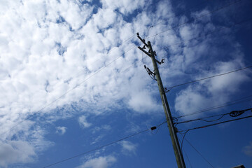 lines against blue sky