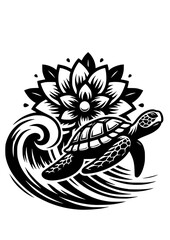 Turtle SVG, Turtle PNG, Turtle Outline SVG, Sea Turtle SVG, Cricut Sea Turtle SVG, Sea Turtle Silhouette SVG, Flower Turtle SVG, Flowers, Nautical SVG