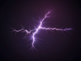 Purple Lightning bolt strike set. Isolated transparent background. Zeus, God, Jupiter, Thor, mythology concepts. Shock and energy glow. Fractal light burst flair. Fantasy glowing transparent PNG