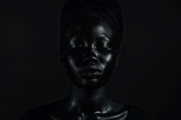 Fashion beauty black skinned woman model posing for photo