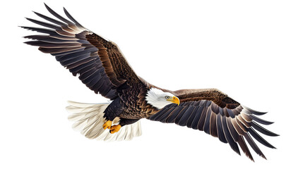 An eagle flying on a transparent background
