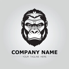Gorilla Head symbol logo company vector image on the white background