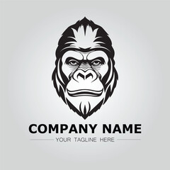Gorilla Head symbol logo company vector image on the white background