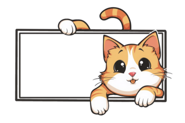 cartoon cute cats isolated on white