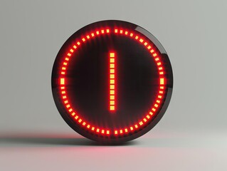 Minimalist 3D render of a digital numberless clock showing NetZero countdown, stark white background, dramatic impact