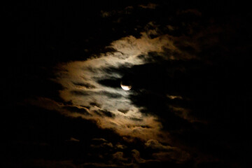 The moon and the clouds covering it