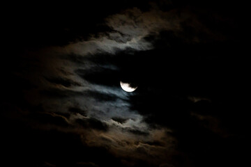 The moon and the clouds covering it