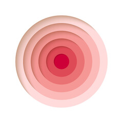 3D background with paper cut cute pink colours round holes. Realistic design layout for presentation, flyer, poster, banner, business card. Geometric vector illustration.