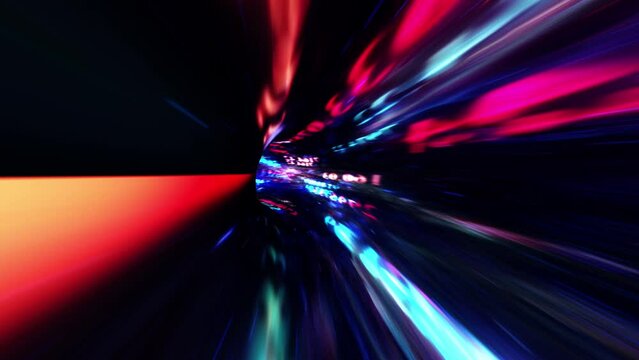 Abstract loop colorful psychedelic futuristic pattern hitech grid digital tunnel background. Round blurred science hi-tech VJ loop abstraction. Beautiful art effect, optic