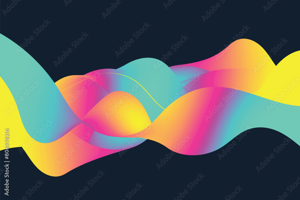 Poster trendy design template with fluid and liquid shapes. abstract gradient background
