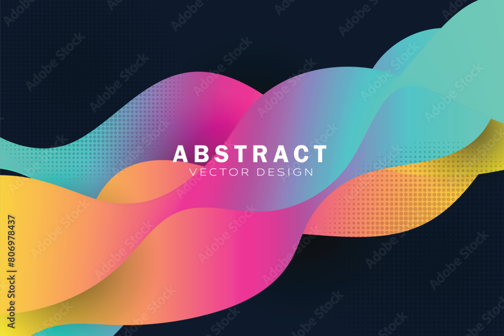 Poster trendy design template with fluid and liquid shapes. abstract gradient background