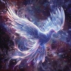 the most beautiful etheral image of the bird of peace --ar 1:1 