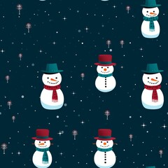 Snowmen Pattern Brimming with Figures