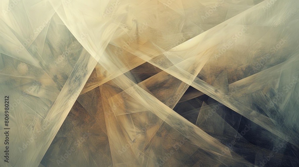 Poster abstract composition with transparent layers and interstellar tones featuring a circular object, a s
