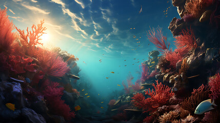 Beneath the Waves: Explore an underwater world teeming with coral and fish.