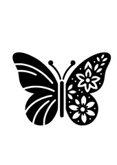Butterfly Svg, Flower Butterfly svg, Butterfly Flower svg, Butterfly Silhouette, Insect SVG, Butterfly Art Print, Wings SVG